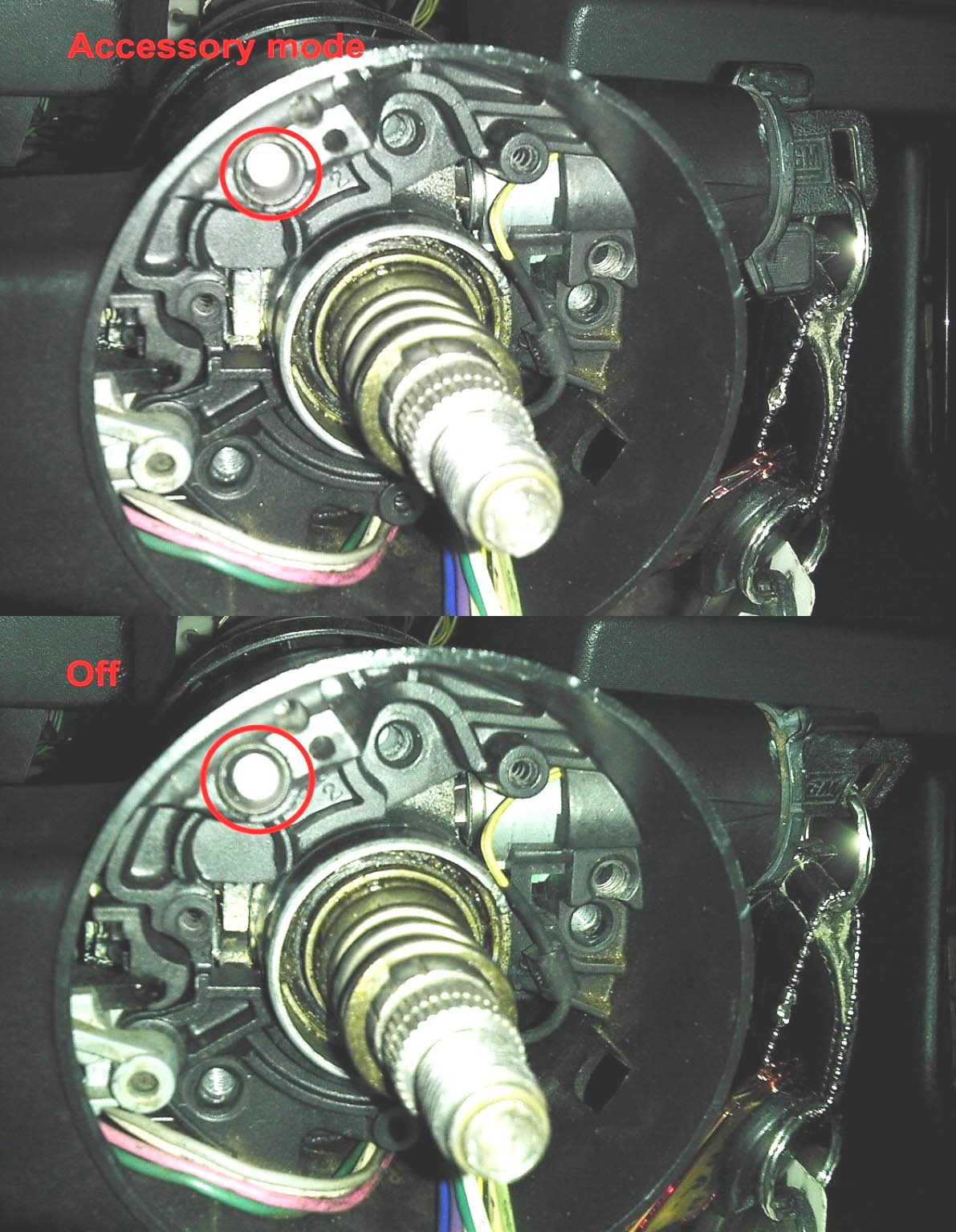 Steering wheel lock pin won't extend (PICS) - Third Generation F-Body